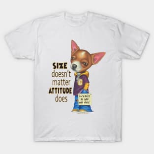 Cute Chihuahua Dog Posing with attitude on Chihuahua wearing Hoodie and Jeans T-Shirt